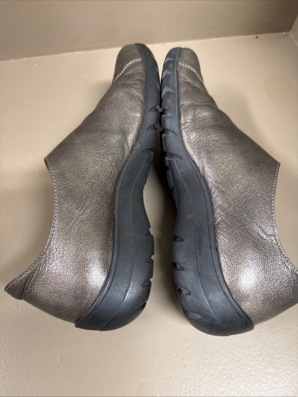 MEPHISTO Womens Air Jet Walking Loafers Metallic Pewter Grey Hook & Loop Strap - Picture 7 of 10